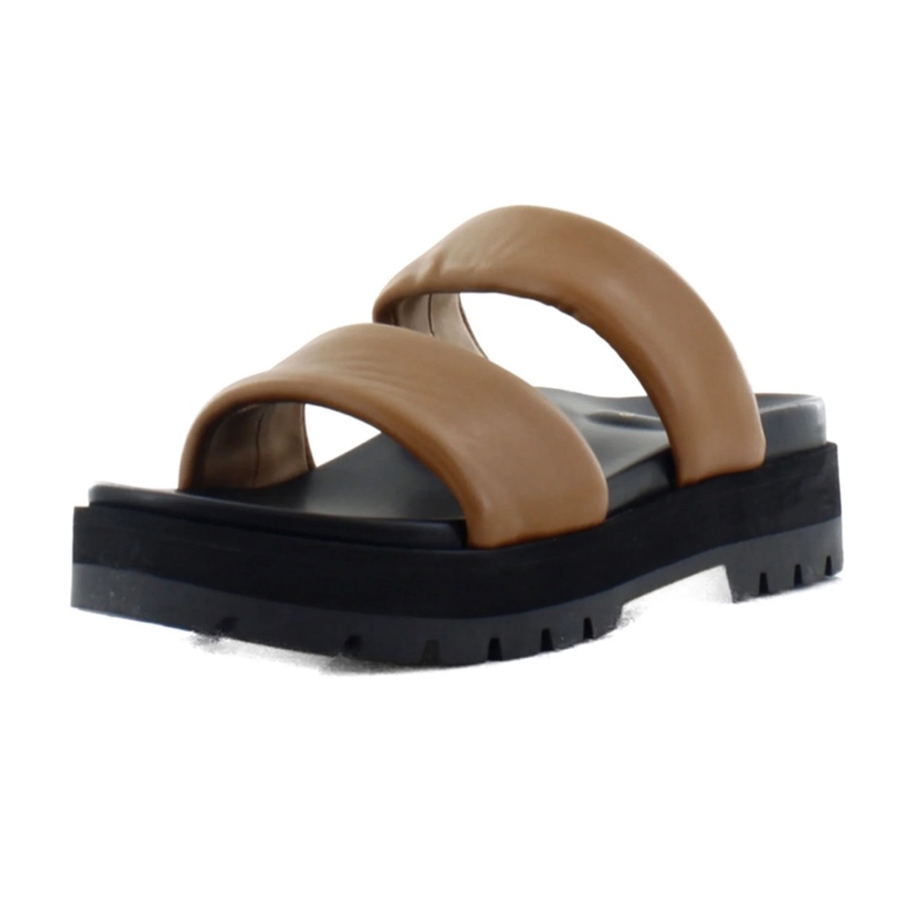 Vionic Modesto Slides Platform Sandals Tan Nappa … - image 3